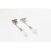 Dangle Earrings Natural Crystal Women's Silver Solid 925 Gemstone Handmade A547